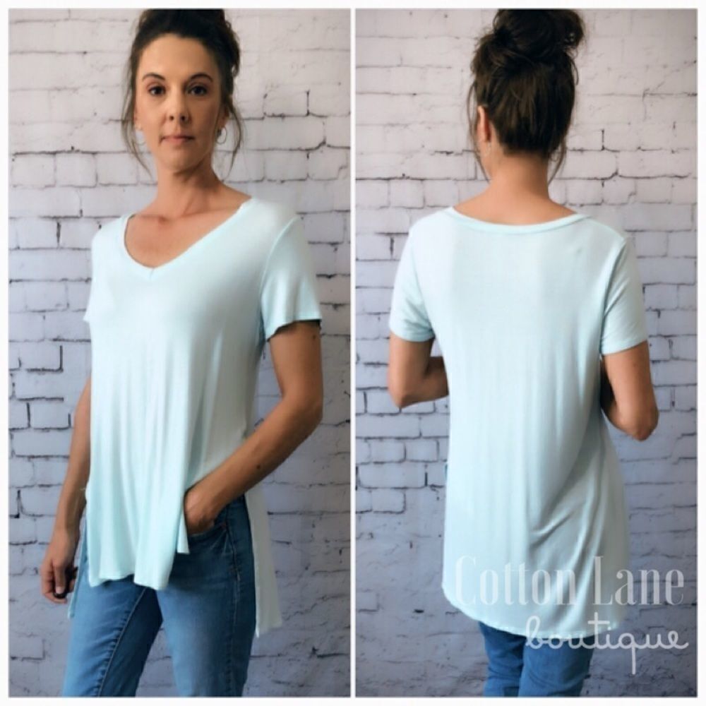 NEW Mint V-Neck Tee  - Picture 3 of 8